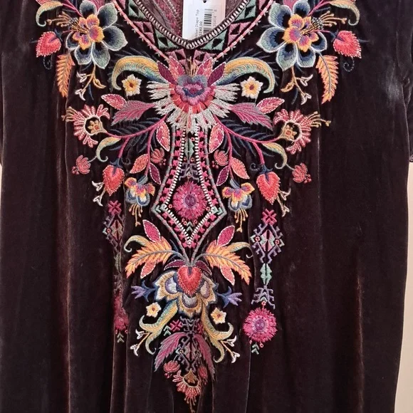 Johnny Was Iona Velvet Drape Top Size Large - Picture 2 of 11